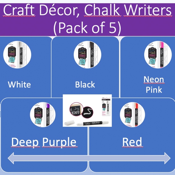 5 pcs Chalk Writers Chalk Markers for Chalkboard - Picture 1 of 6